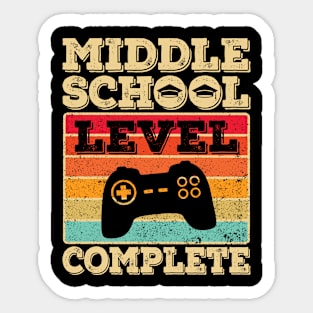 Middle School Graduation Boys Level Complete Graduate Sticker